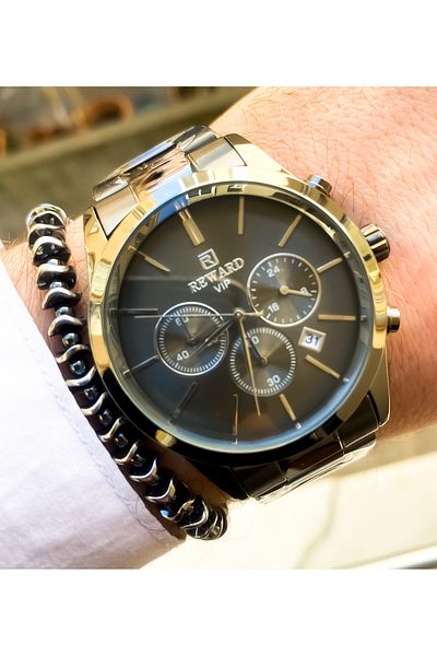 Reward Steel 3 ATM waterproof Men's wrist watch with bracelet gift