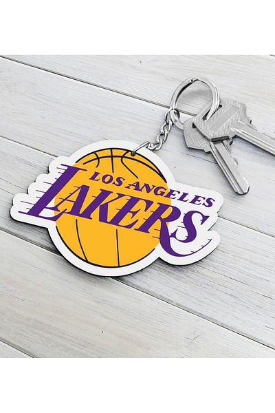 Bk Gift NBA Los Angeles Lakers Wooden Keychain