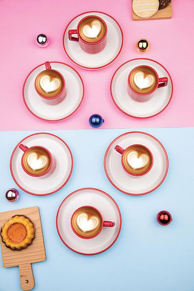 Doreline Rainbow 6-Person 12-Piece Red Coffee Cup Set 100ml