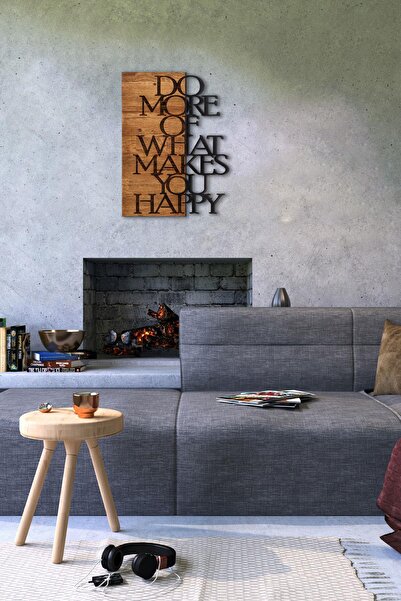 Doreline DoreArt Happy Ahşap & Metal Duvar Tablosu, Ev Ofis Duvar Panosu