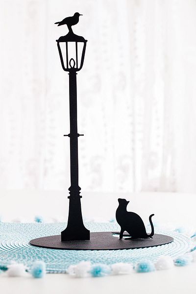 Doreline Cat Motif Desktop Decorative Napkin Holder Towel Holder Black (dimension 20 X 31)
