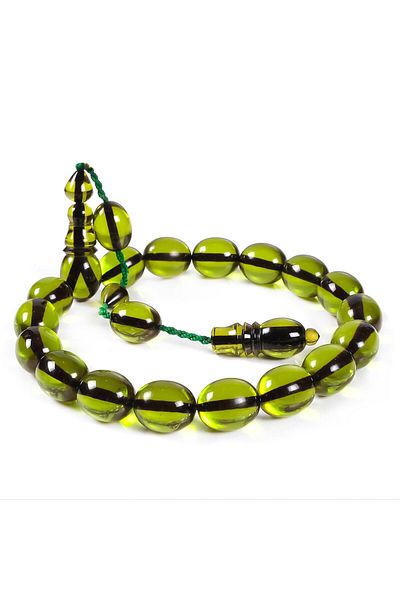 TESBİHCİBABA Ankle Length Water Green Squeezed Amber Prayer Beads