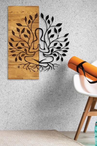 Doreline Doreart Lina Ahşap & Metal Duvar Tablosu, Ev Ofis Duvar Panosu