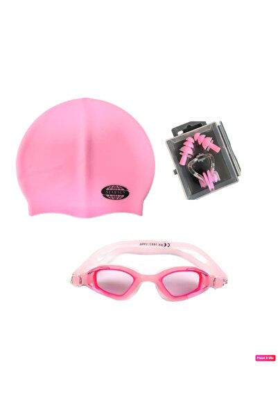 Povit 3'lü Yetişkin Unisex Havuz Seti Yüzücü Deniz Gözlüğü Havuz Gözlüğü + Bo...