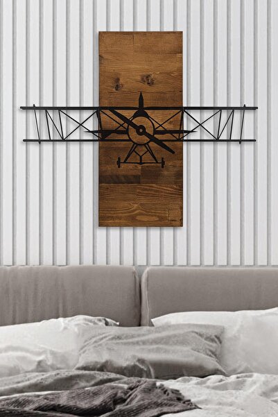 Doreline Doreart Teyyare Ahşap & Metal Duvar Tablosu, Ev Ofis Duvar Panosu