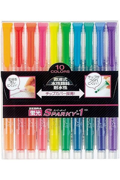 Zebra Sparky-1 Highlighter Set of 10