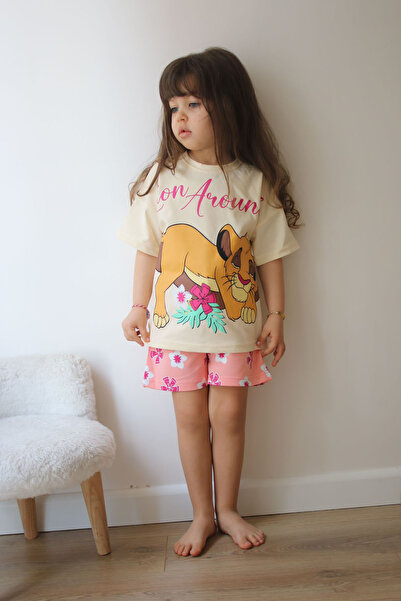 My Kids Wear Cartoon Character Patterned Girl's Shorts Set