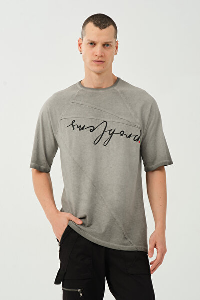 Ex-pent erkek yıkamalı T-shirt