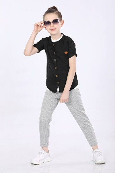 MORNIO Комплект от 3 части за момче - риза, тениска и панталон Vf24kmr5102122