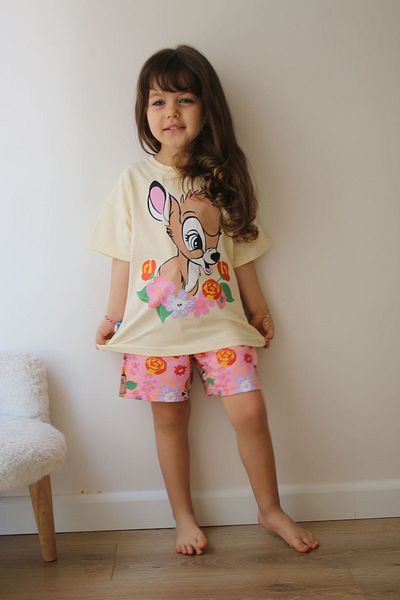 My Kids Wear طقم شورت بناتي منقوش عليه شخصيات كرتونية
