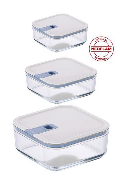 NEOFLAM Beige Color Perfect Seal 3 Piece Square Storage Box