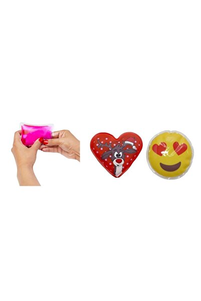 Sia Red Heart Emoji Deer Pocket Stove - Hand Warmer and Two Fluminous Water Bags Pvc 9cm