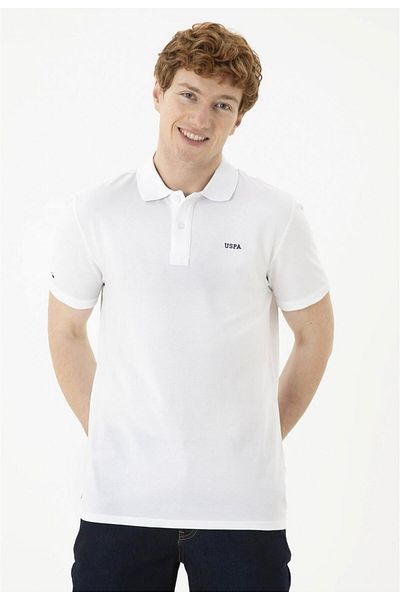 U.S. Polo Assn. Η.Π.Α. Polo Assn. Ανδρικό λευκό μπλουζάκι Basic