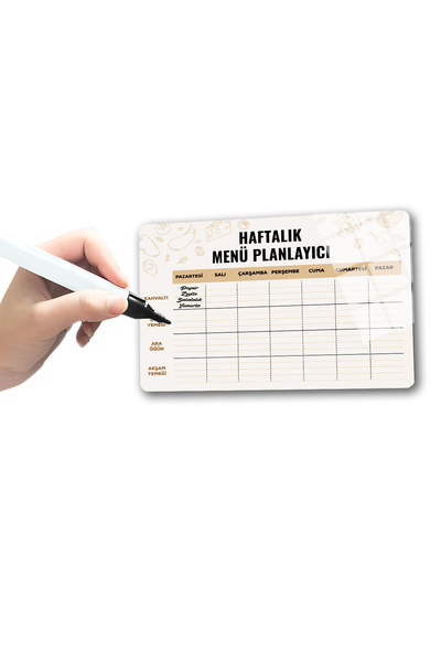 Decorita Cam Magnet | Buzdolabı Manyetik Planlayıcı | Haftalık Menü Planlayıc...