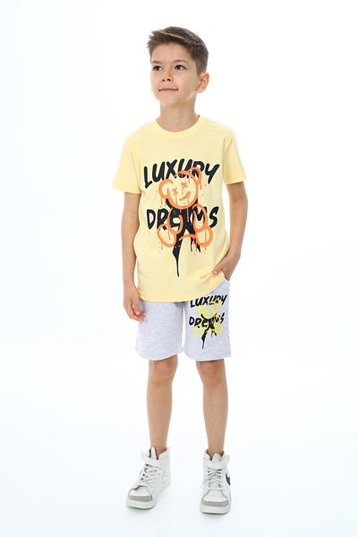 e-çocuk Luxury Printed Boy's Set - Top and Bottom Set 24003