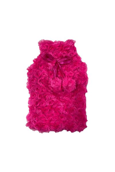 Sia HOT WATER BAG WITH POMPON THERMOFOR PLUSH DARK PINK 28x17CM 750ml