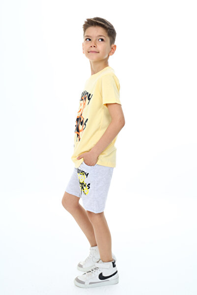 e-çocuk Luxury Printed Boy's Set - Top and Bottom Set 24003
