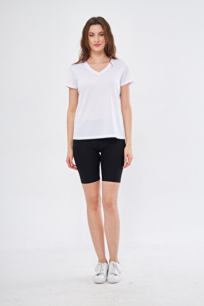 YÜKSEL IŞIK Αθλητικό μπλουζάκι με λαιμόκοψη σε μασίφ λευκό
