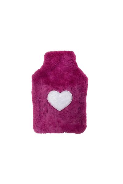 Sia HOT WATER BAG WITH PLUSH HEART, PINK THERMOFOR 29x17CM 750ml