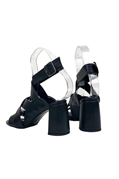 bescobel Women's Kopal Black High Heel Sandals 8 Cm 105