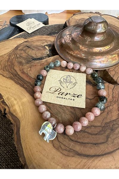 parze doğaltaş Natural Stone Sun Stone and Phrenite Bracelet
