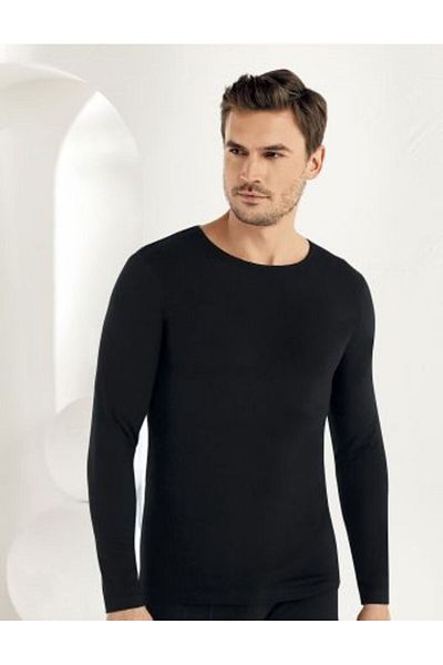 Şahinler Men's BLACK Long Sleeve Lycra Single Jersey Tank Top NEW