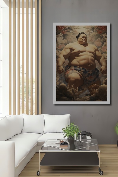 Teona Ahşap Ahşap Modern Dekoratif Sumo Güreşcisi Poster Tarzı Kare Şeklinde ...