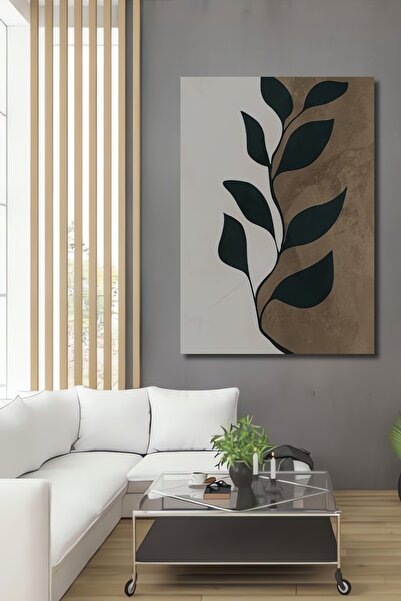 Teona Ahşap Ahşap Bohem Minimalist Soyut Çizim Zıt Zemindeki Bitki Duvar  Kar...