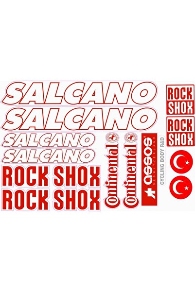 monero Salcano Bisiklet Sticker Etiket Seti Kırmızı A4