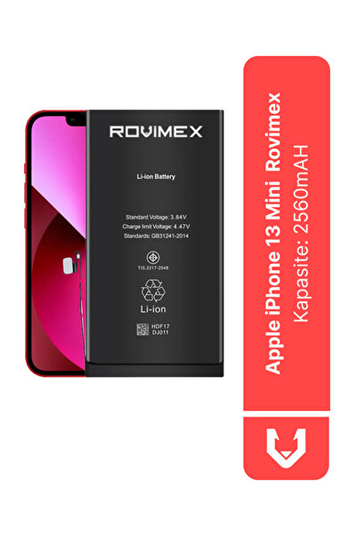 Rovimex Apple Iphone 13 Mini Batarya Pil Yüksek Kapasite - 2560 Mah