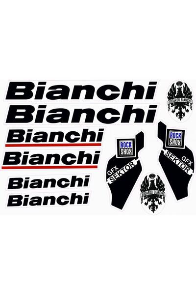 Genel Markalar Bianchi Bisiklet Sticker Etiket Seti Siyah A4