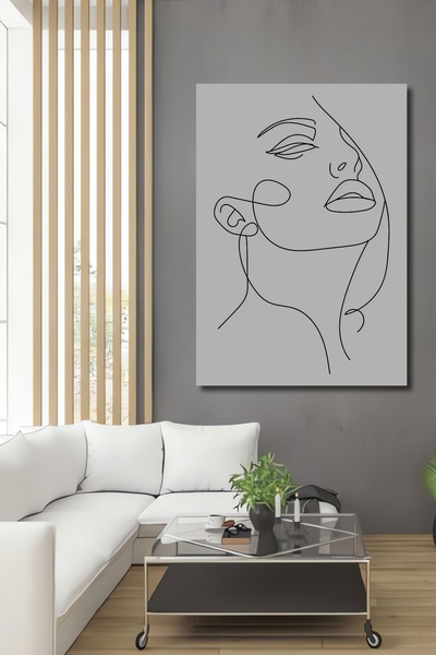 Teona Ahşap Ahşap Soyut Çizim Kadın Dekoratif Kare Şeklinde Duvar Dekorasyon ...