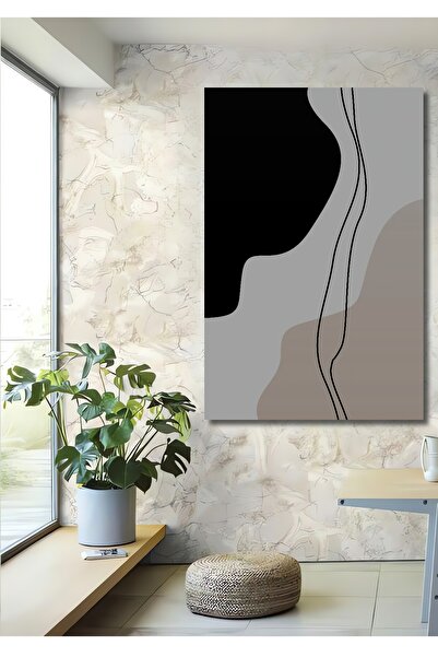 Teona Ahşap Ahşap Minimalist Soyut Çizim Çizgiler Kare Şeklinde Dekorasyon Ta...