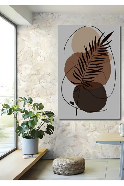 Teona Ahşap Ahşap Bohem Minimalist Soyut Çizim Uzun Bitki Kare Şeklinde Duvar...