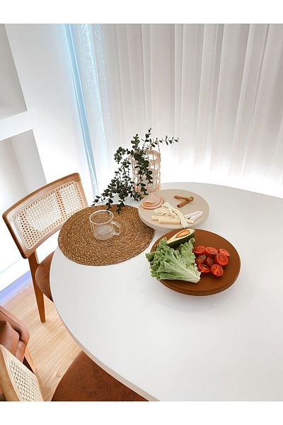 DEKORMED DOUBLE CREAM-TILE PRESENTATION PLATE/ORGANIZER/ CHEESE-BROWN PLATE/ STANDING PRESENTATION BOHEM SET