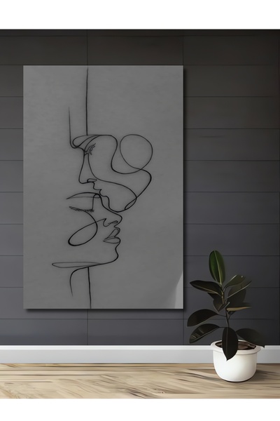 Teona Ahşap Ahşap Modern Sanat Estetik Dekoratif Sevgili Çiftlerin İllüstrasy...