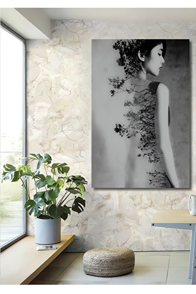 Teona Ahşap Ahşap Modern Sanat Estetik Dekoratif Kadın Silüeti İllüstrasyon T...