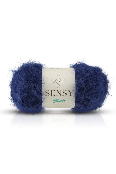 SENSY Premium Touch Hand Knitting String Cardigan Sweater String Fur Looking String Scarf Beanie Plush Toy String Navy Blue