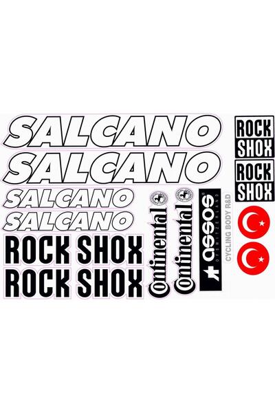 Genel Markalar Salcano Bisiklet Sticker Etiket Seti Siyah A4