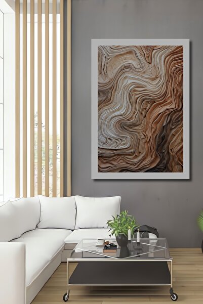 Teona Ahşap Ahşap Modern Soyut Kabartmalı Doğa Kare Şeklinde Dekorasyon Tablosu