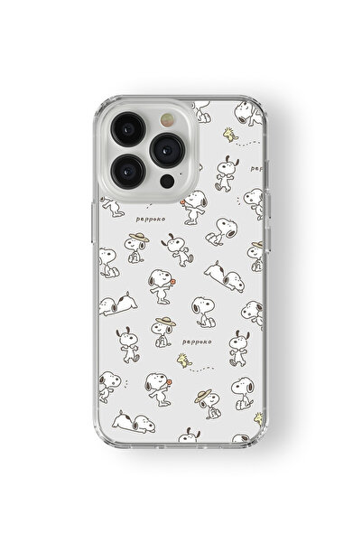 Space Star iPhone 14 Pro Max Uyumlu Snoopy Desen Tasarım Baskılı Şeffaf Kılıf
