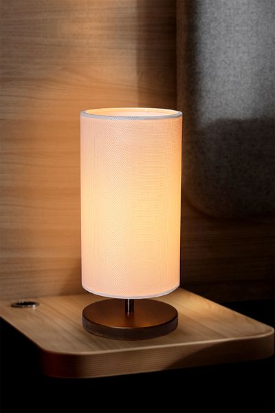 EFLIGHTDESIGN Wooden Lampshade White Modern Stylish Bedroom Living Room Table Lamp