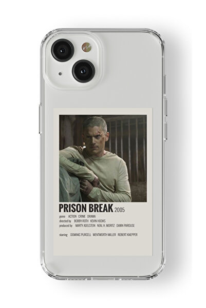 Space Star iPhone 13 Uyumlu Prison Break Minimalist Poster Tasarım Baskılı Şeffaf Kılıf