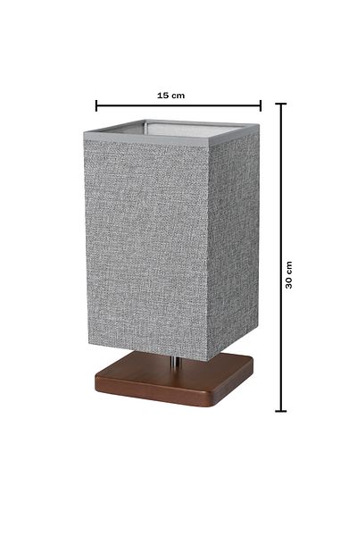 EFLIGHTDESIGN Wooden Lampshade Gray Modern Stylish Bedroom Living Room Table Lamp
