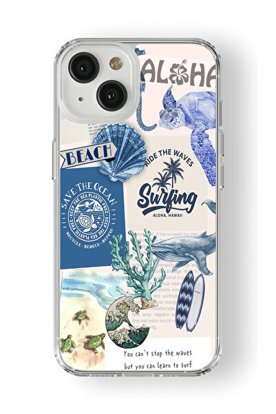 Space Star iPhone 15 Uyumlu Ride The Waves Tasarım Baskılı Şeffaf Kılıf