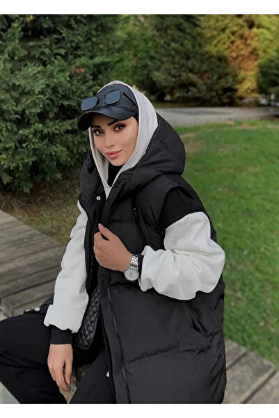 Modanew Women's Hooded Puffer Vest - Boyfriend