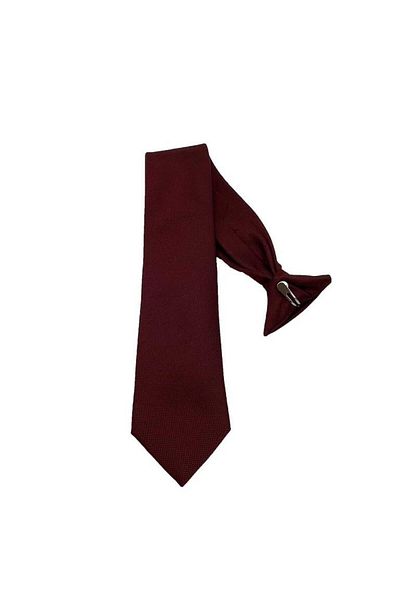 Brianze Claret Red Tie with Ready Tied Clip