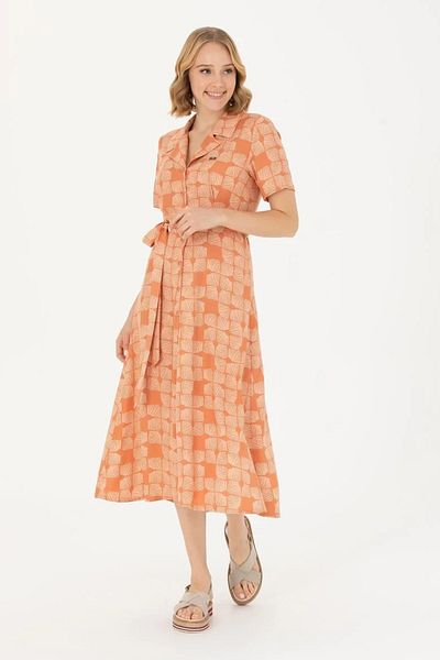 U.S. Polo Assn. Brick Color Women's Exclusive Dress - River Style