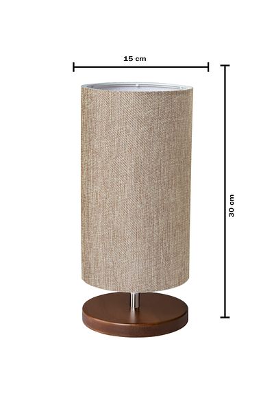 EFLIGHTDESIGN Wooden Lampshade Beige Modern Stylish Bedroom Living Room Table Lamp