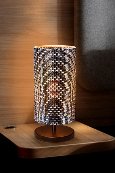EFLIGHTDESIGN Wooden Lampshade Black Modern Stylish Bedroom Living Room Table Lamp